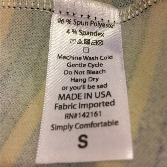 LuLaRoe Cassie Stretchy Pencil Skirt Yellow Blue Striped Size SMALL Bodycon - Picture 7 of 8